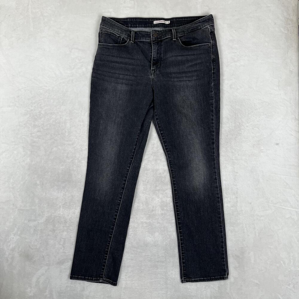 Levi's Mid Rise Skinny Jeans Womens 16 33x30 Gray Dark Wash Stretch Denim Pants